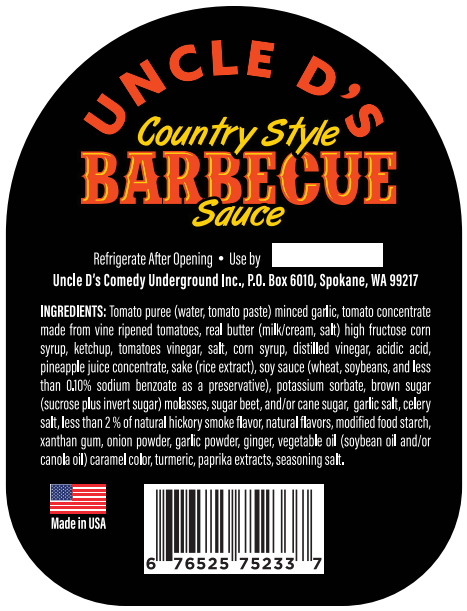 Uncle D's Country Style BBQ Sauce